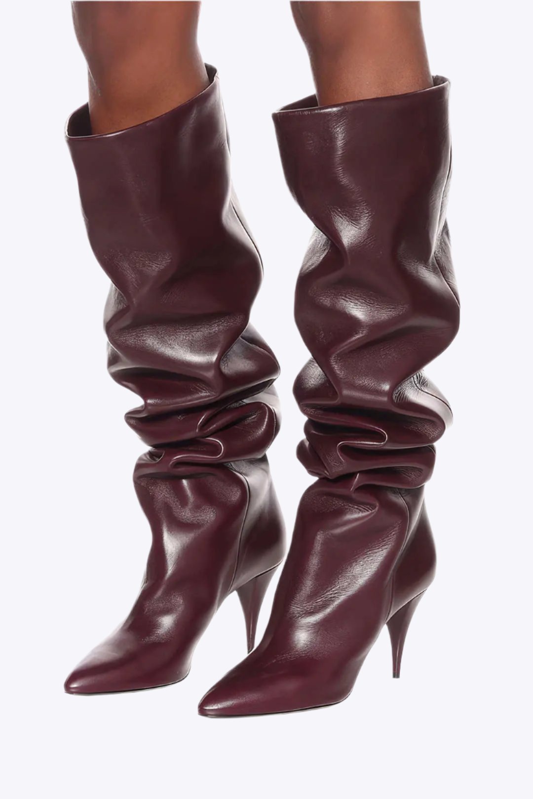 Celestine - Chic Rynket Design Knæhøje Kvinde Støvler-Shoes-Zuruz-Bourgogne-37-Zuruz