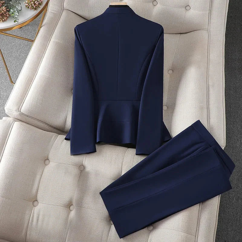 Women’S Tailored Suit – Fitted Blazer – Straight-Leg Trousers – Formal Business Wear