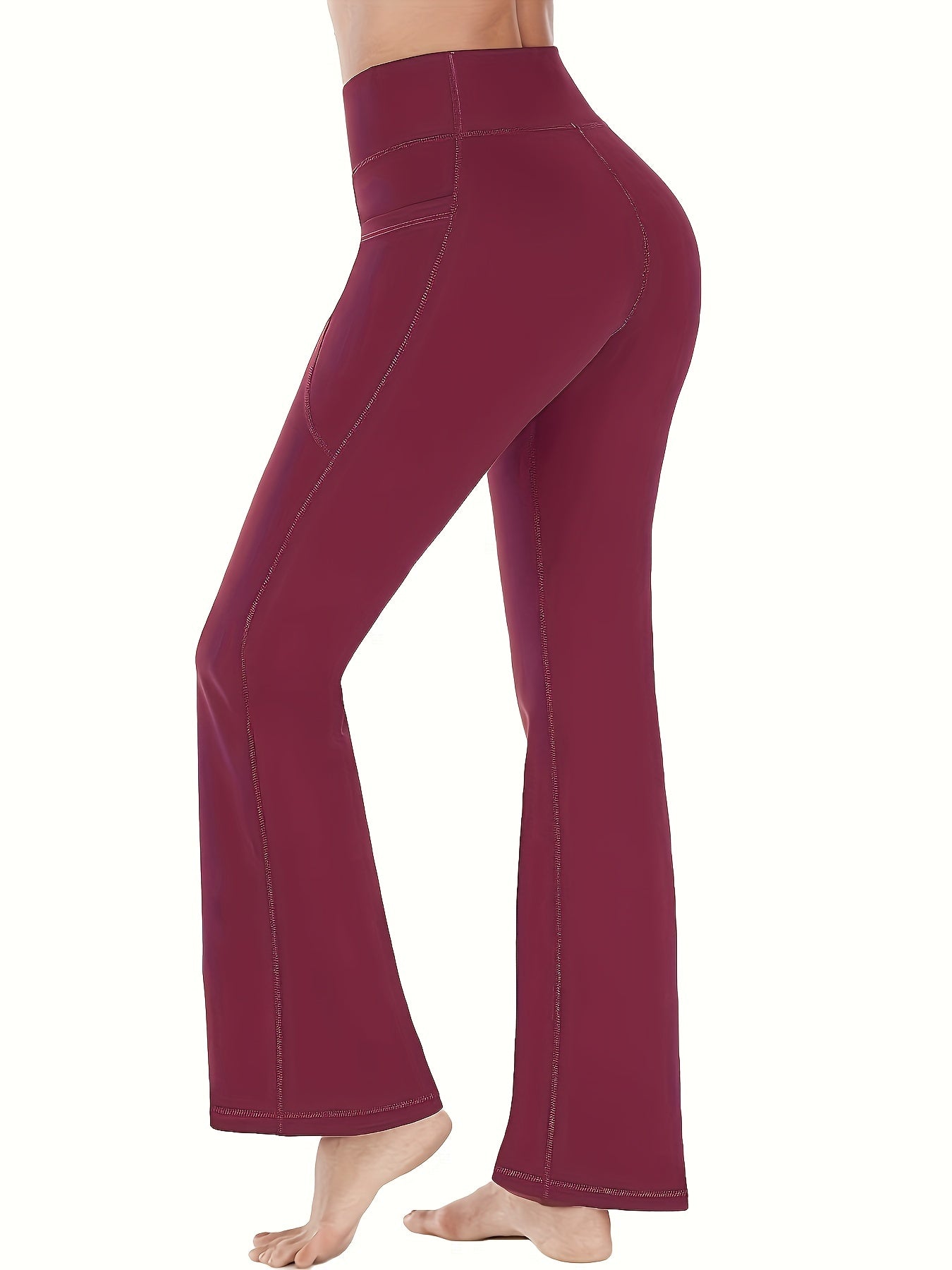 Sømløse Løftende Flared Leggings Med Højt Talje Og Lommer