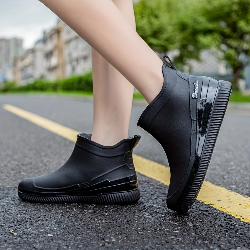 Ladies' High Quality rain boots - lightweight, non slip rubber sole PVC is suitable for outdoor work, round toe design, comfortable and fashionable, non slip boots | fashionable High Quality shoes | comfortable fit, High Quality boots