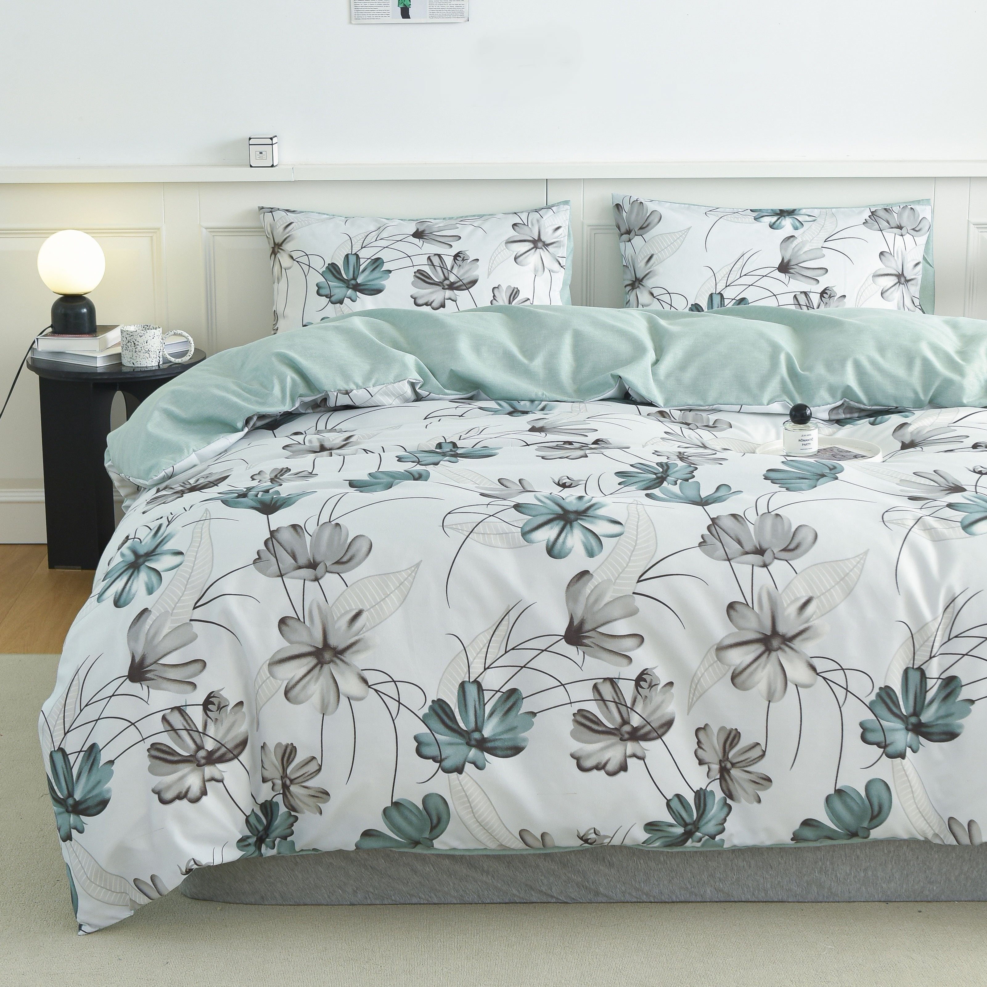 3pcs Duvet Cover Set, Flower Print Bedding Set, Soft Comfortable Duvet Cover, For Bedroom, Guest Room (1*Duvet Cover + 2*Pillowcases, Without Core)
