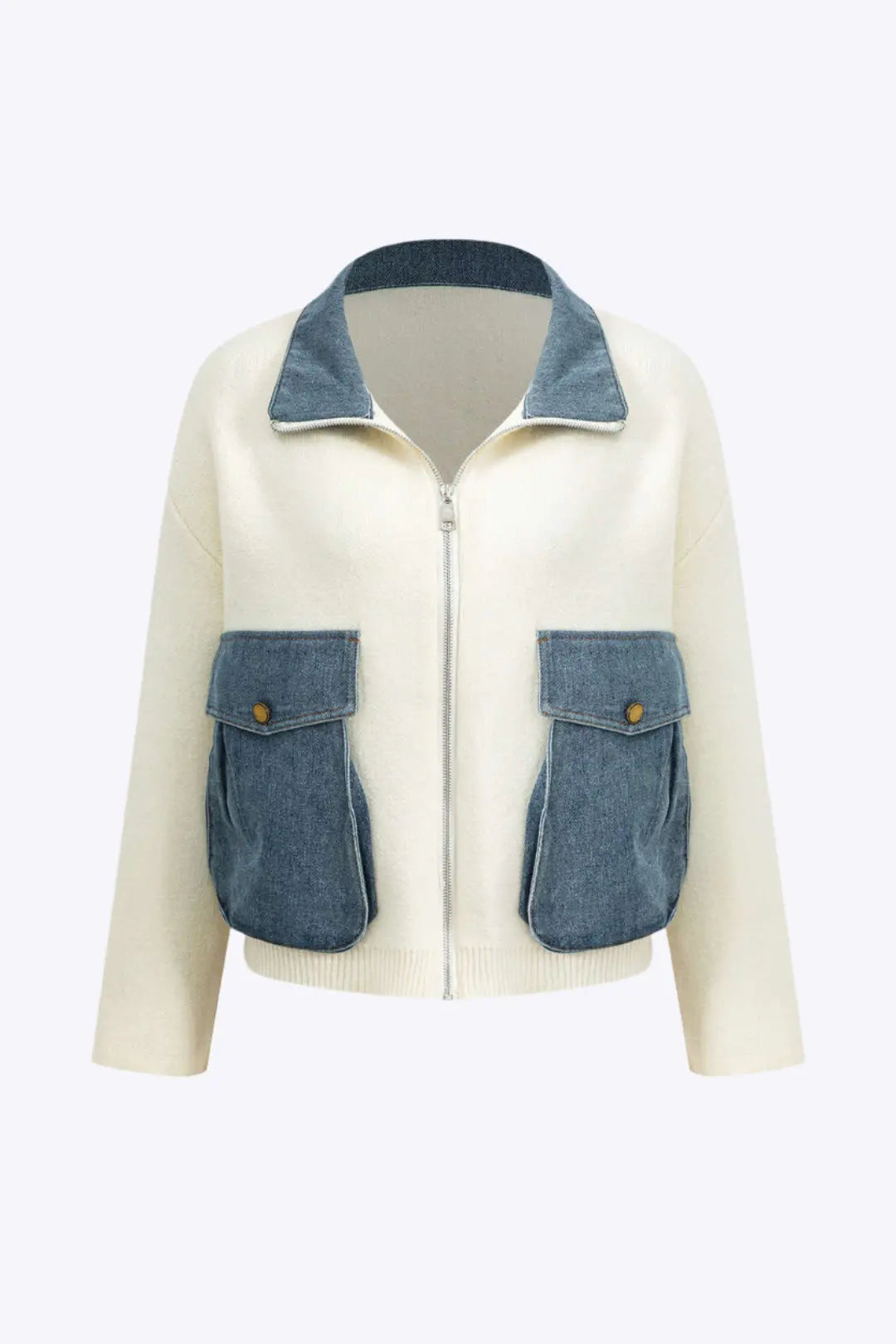 Yolanthe – Unikt Patchwork Design Kvinde Sweater Cardigan-Cardigans-Zuruz-Hvid-S-Zuruz