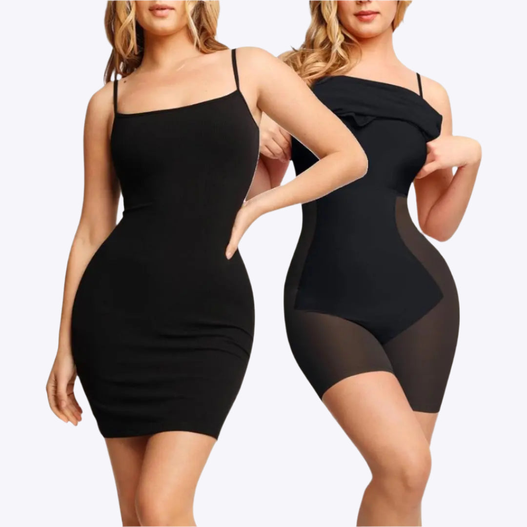 Rahima – Sømløst korsetdesign dame midikjole-Shapewear-Zuruz-Sort-S-Zuruz