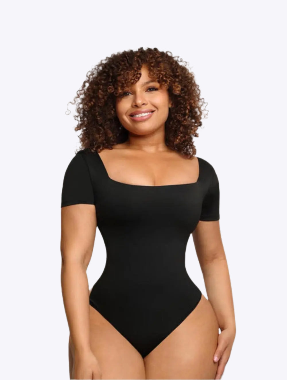 Hadiya – Sømløs firkantet halsudskæring dame bodysuit 1+1 gratis-Shapewear-Zuruz-Sort-S-Zuruz