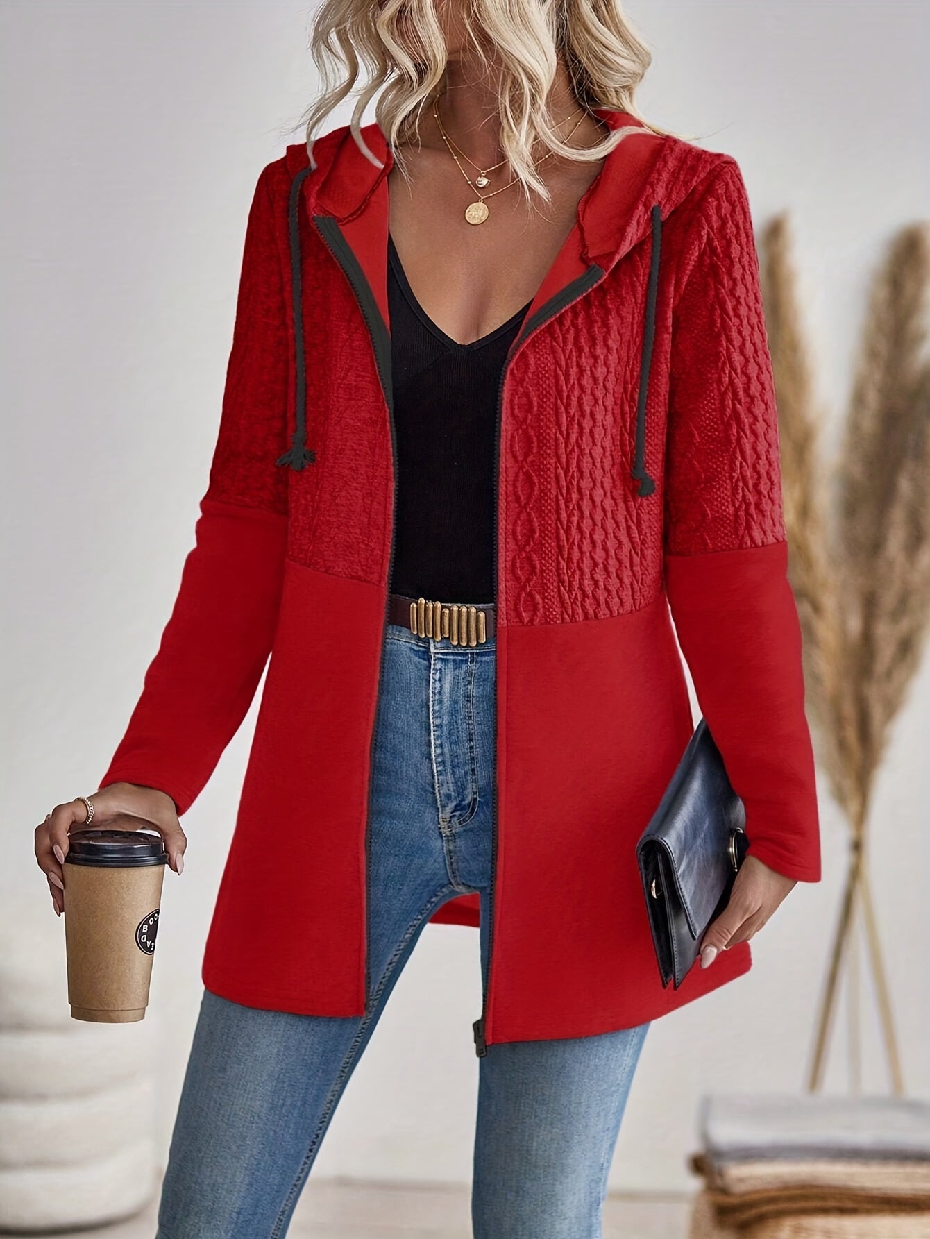 Sporty Elegance, Women's Striped Hooded Jacket - Casual Sporty Style, Polyester, Machine Washable - Perfect for Fall/Winter