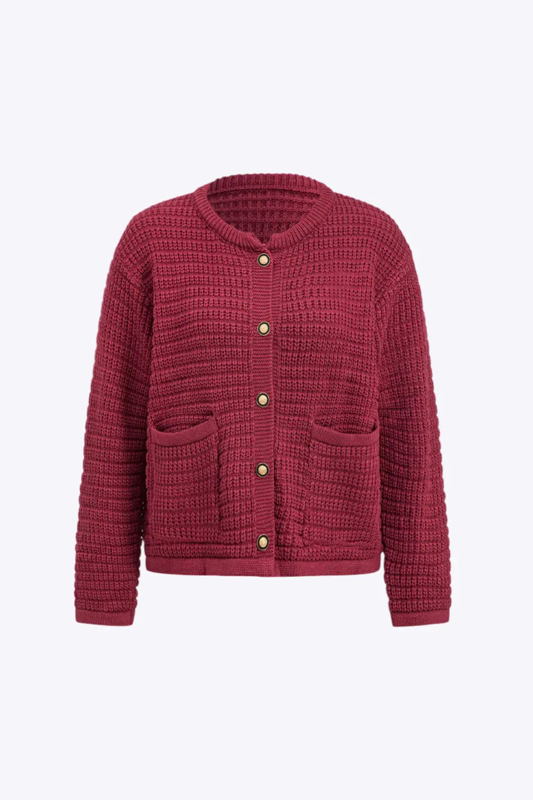 Quinella – Varmt Knapdetaljeret Elegant Cardigan til Kvinder-Cardigans-Zuruz-Bourgogne-S-Zuruz