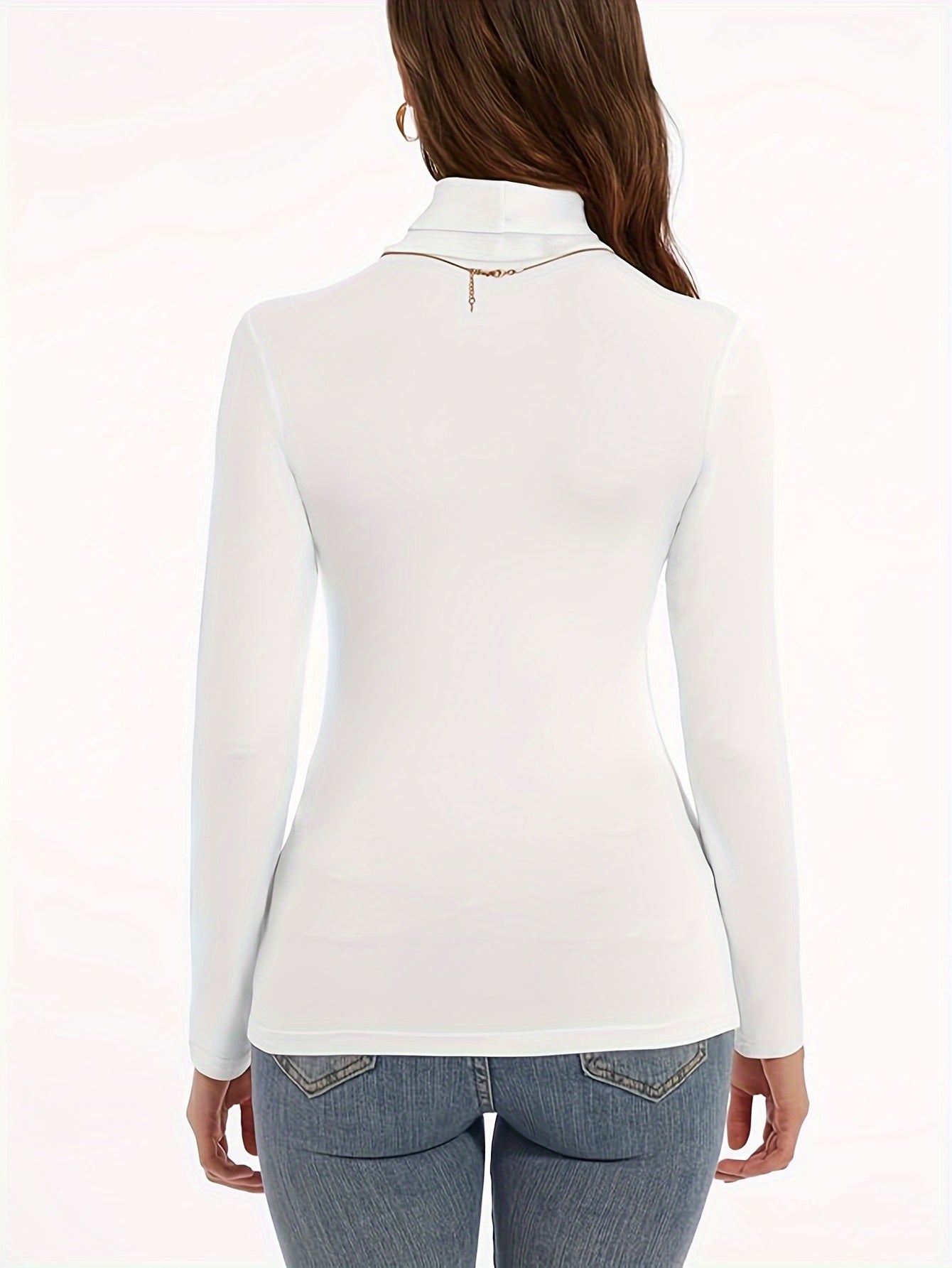 Women's Thermal Long Sleeve Turtleneck Top - Soft Stretchy Fleece-Lined Black Base with Orange Flame Design, Cozy Winter Layering Essential for Casual & Formal Outfits, Cold Weather Attire, Unique Fashion Statement, Comfortable Fit