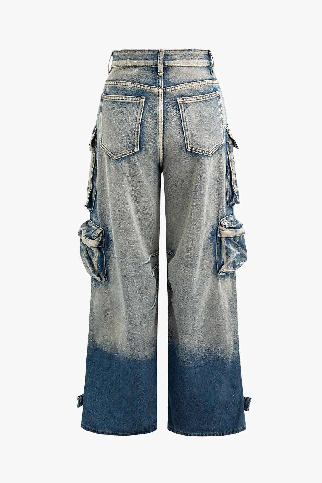 Petra - Ombre Multi-lomme Bredbenede Cargo Jeans til Kvinder-Jeans-Zuruz-Zuruz