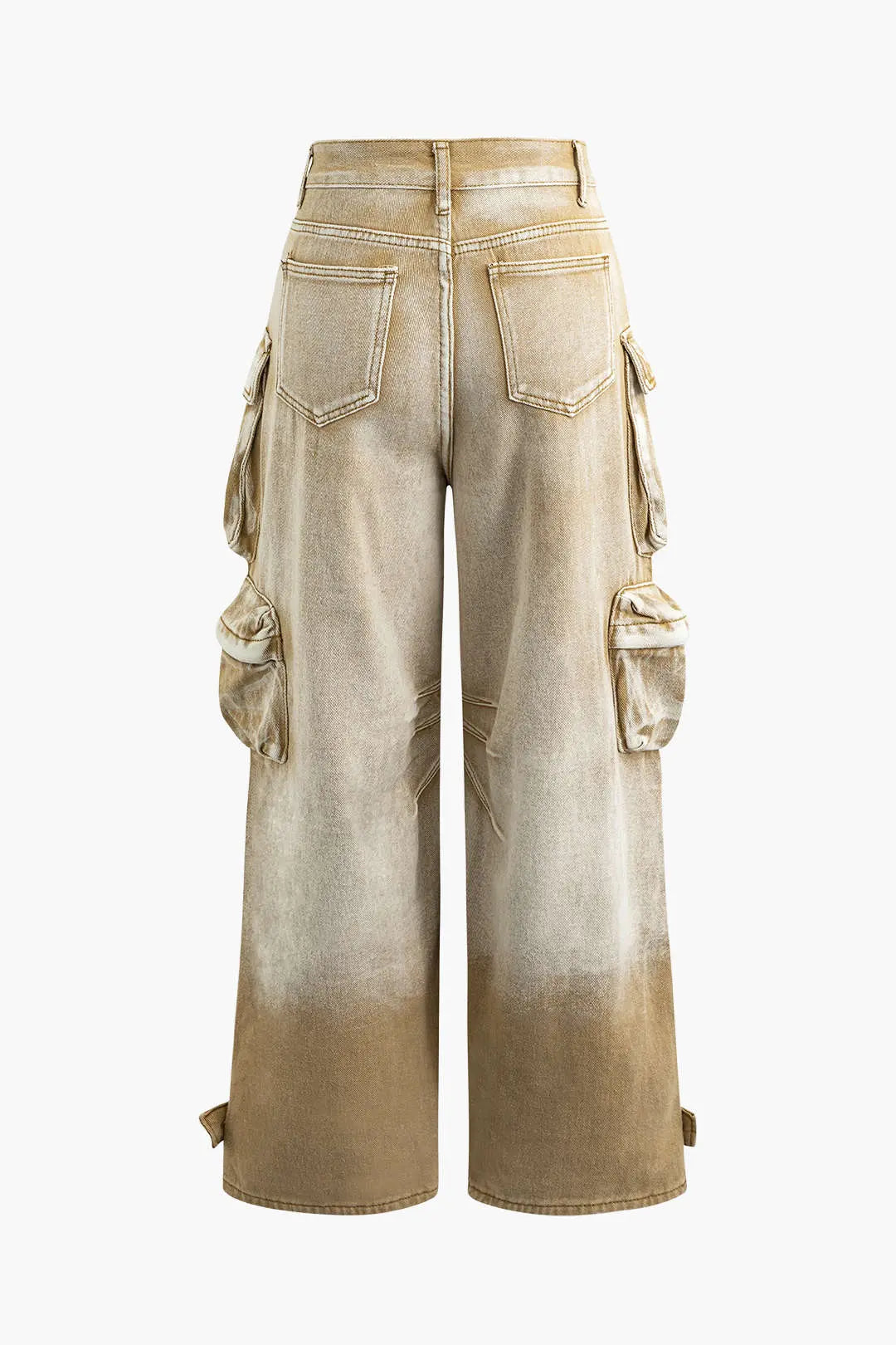 Petra - Ombre Multi-lomme Bredbenede Cargo Jeans til Kvinder-Jeans-Zuruz-Zuruz