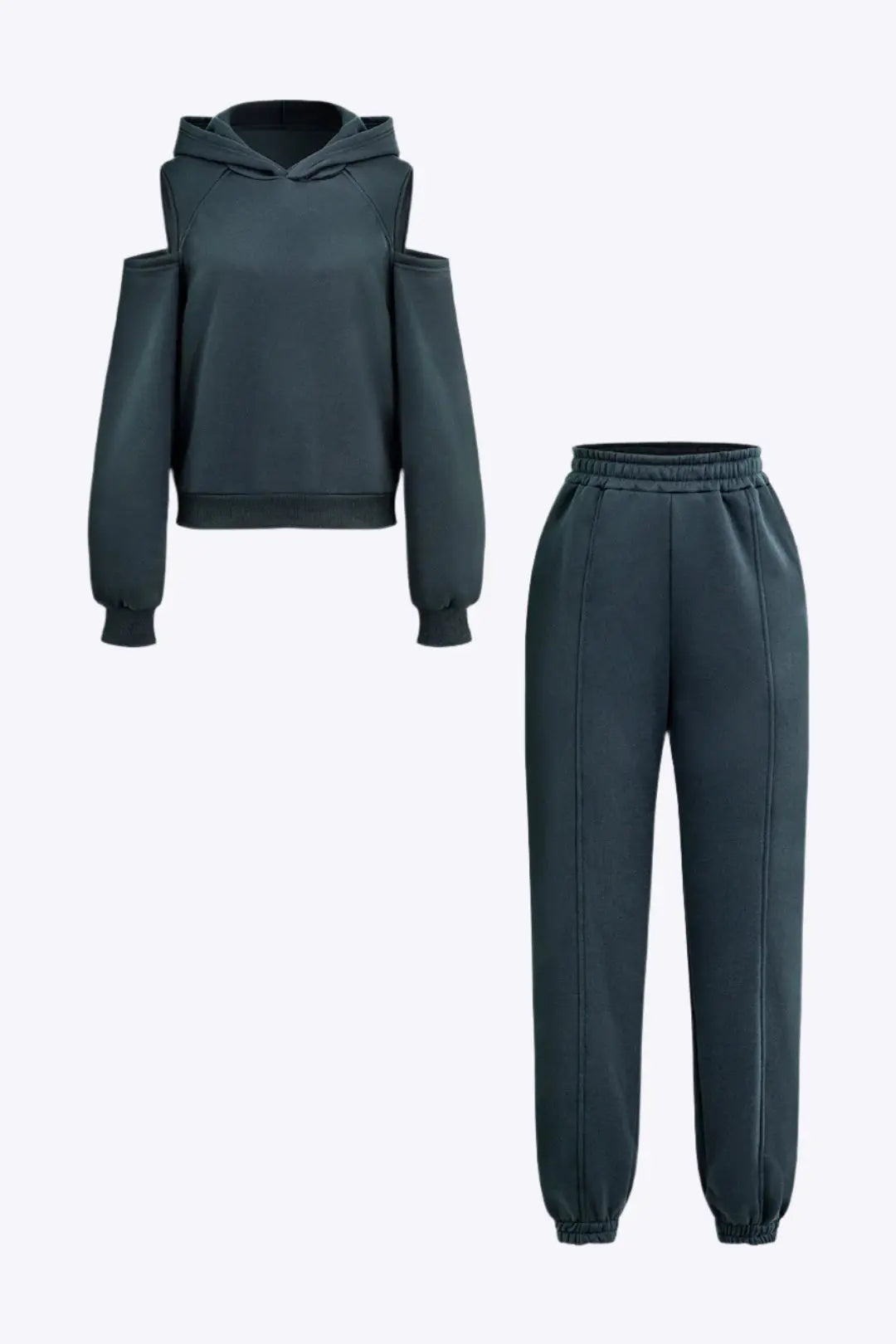 Quinta - Trendy Udsnitsdesign Kvinde Sweatshirt & Bukser Sæt-Sets-Zuruz-Grå-XS-Zuruz
