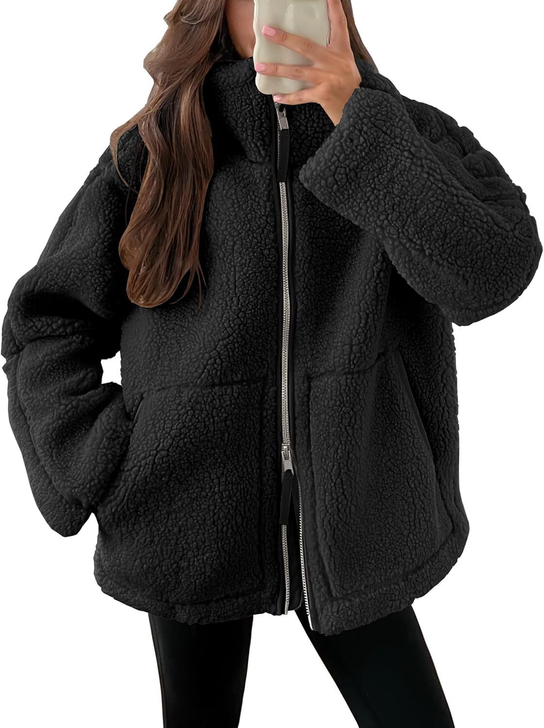 Teddy Zip Jacket til kvinder - hyggelig fleecejakke til vinter og efterår