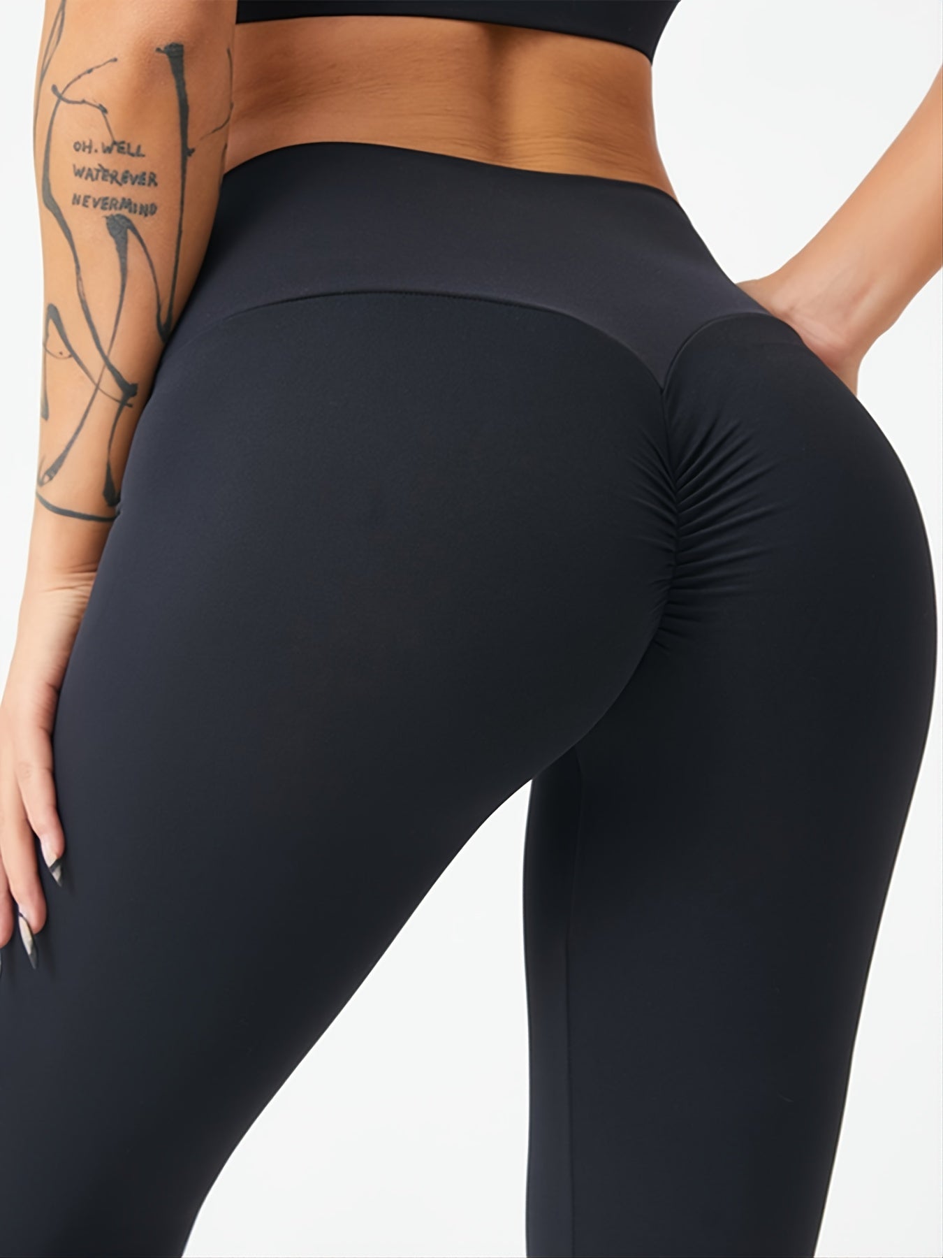 Høj Talje Yoga Bukser Med Booty Scrunch Effekt Til Træning