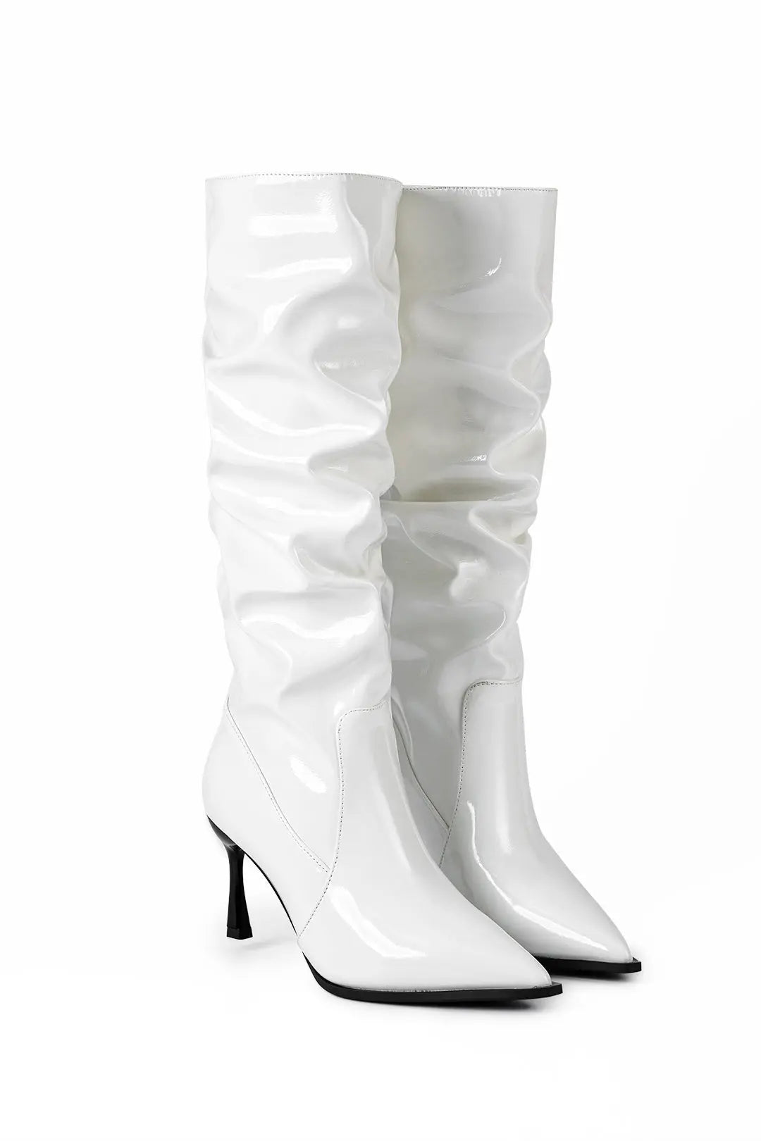 Cecily - Stilfuld Rynket Pasform Knæhøje Kvinde Støvler-Shoes-Zuruz-Zuruz