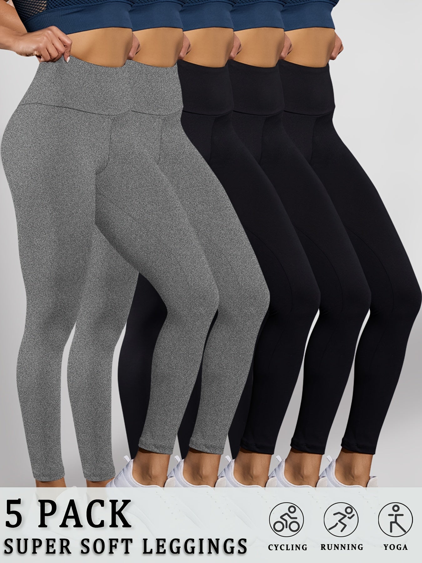 Høj Talje Leggings Med Mavekontrol Uden Gennemsigtighed