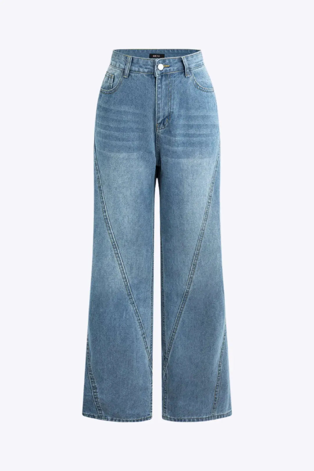 Justina - Stilfuldt Falmet Design Lige Ben Kvinde Jeans-Jeans-Zuruz-Lys Vask Blå-S-Zuruz