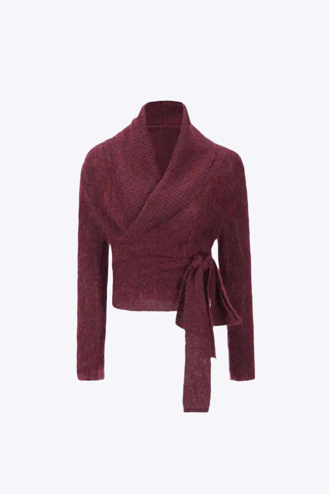 Vespera – Stilfuld Knude Design Asymmetrisk Cardigan til Kvinder-Cardigans-Zuruz-Bourgogne-S-Zuruz