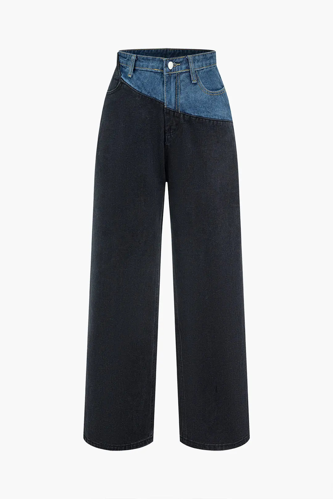 Clémentine - Patchwork Farveblok Kvinde Denim Jeans-Jeans-Zuruz-Sort-S-Zuruz