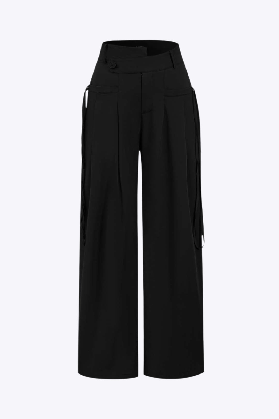 Fiorina – Stilfuld bredbenet silhuet dame bukser med lommer-Pants-Zuruz-Sort-XS-Zuruz