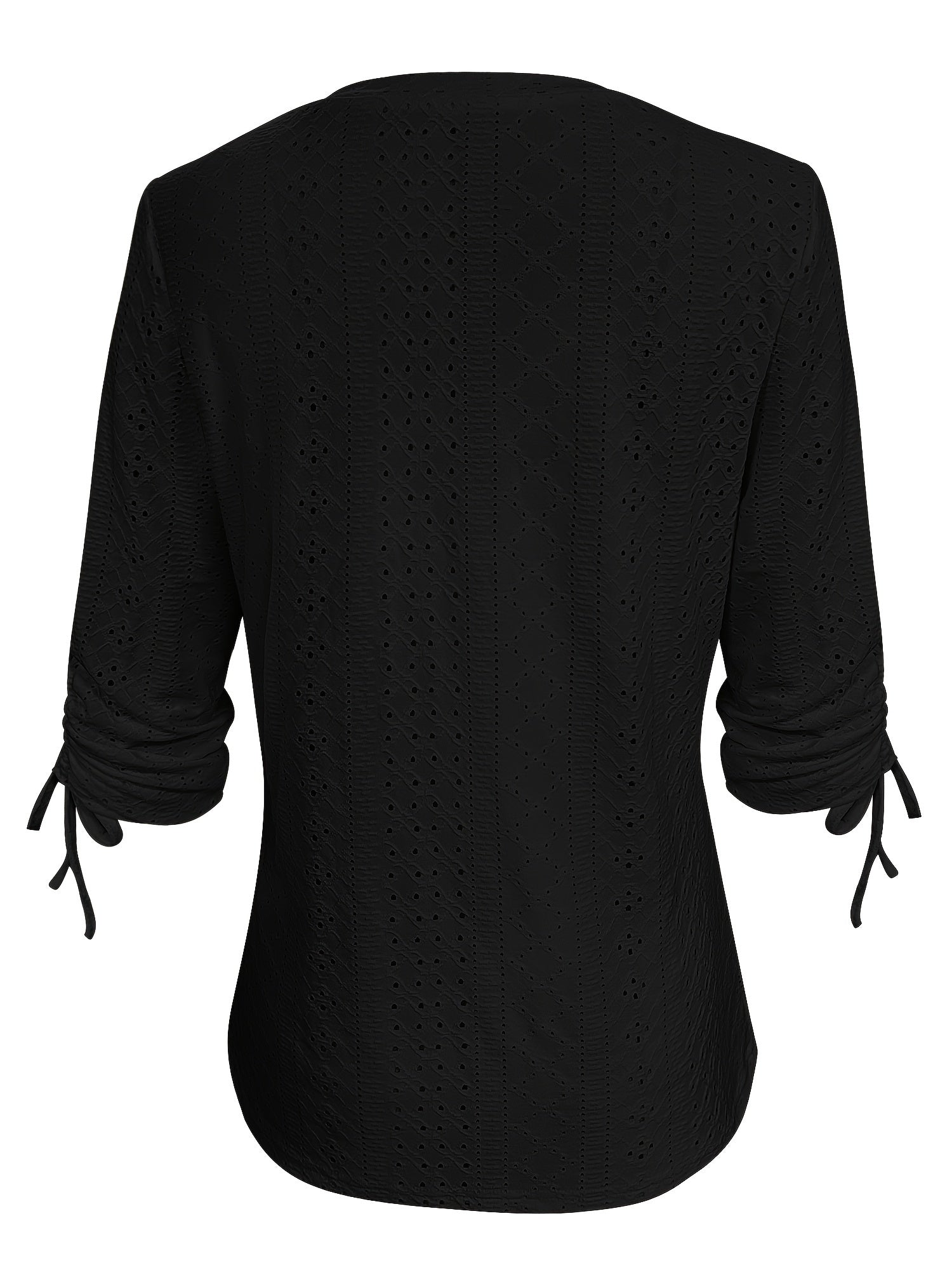 European and American Style New Solid Color Jacquard Button- Long Sleeve Shirt