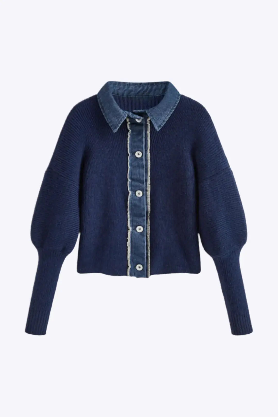 Gisella – Elegant Denim Knap-op Kvinde Cardigan-Cardigans-Zuruz-Mørkeblå-S-Zuruz