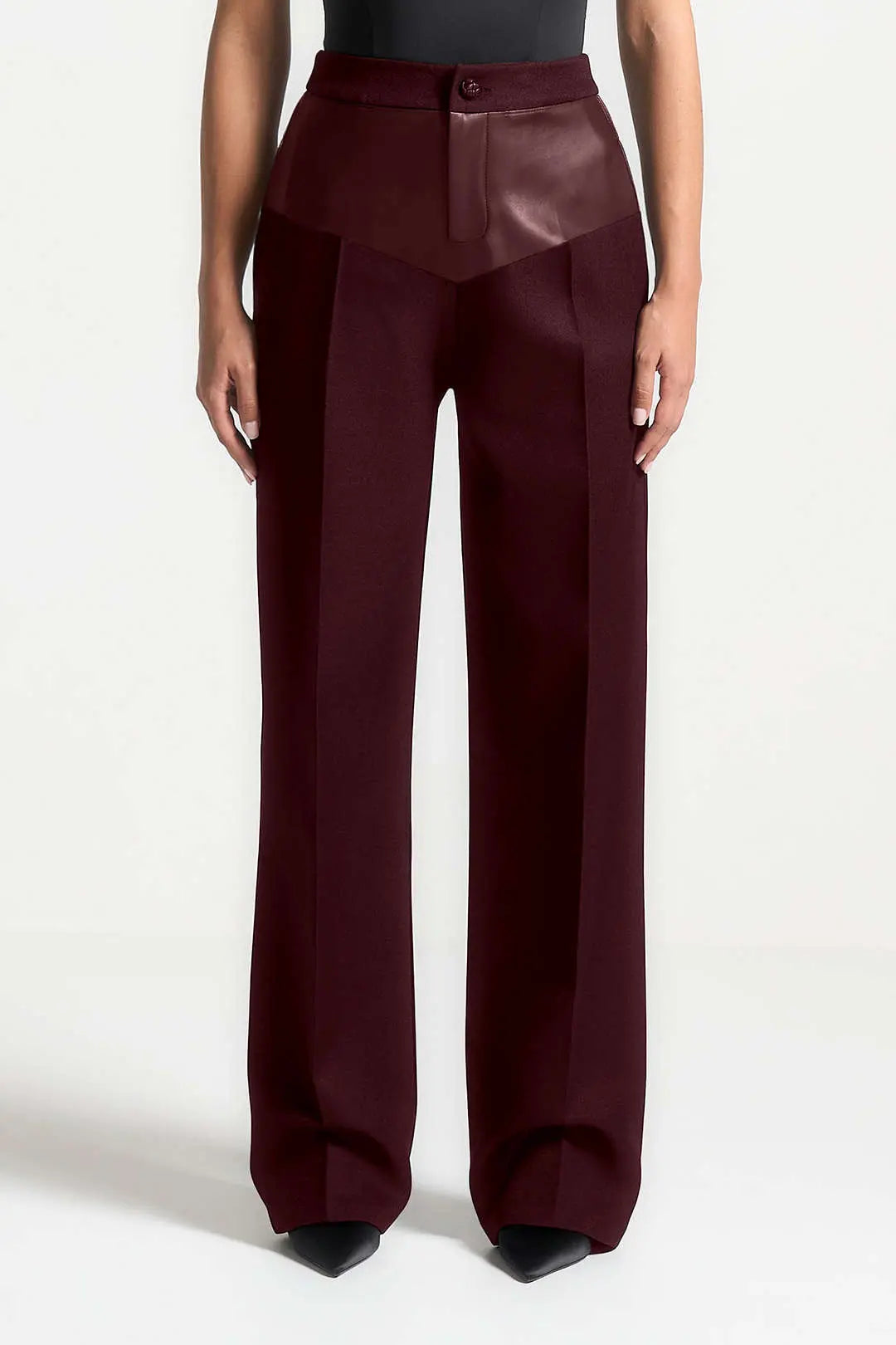Caterina - Stilfuldt Moderne Patchwork Kvinde Bukser-Pants-Zuruz-Bourgogne-XS-Zuruz