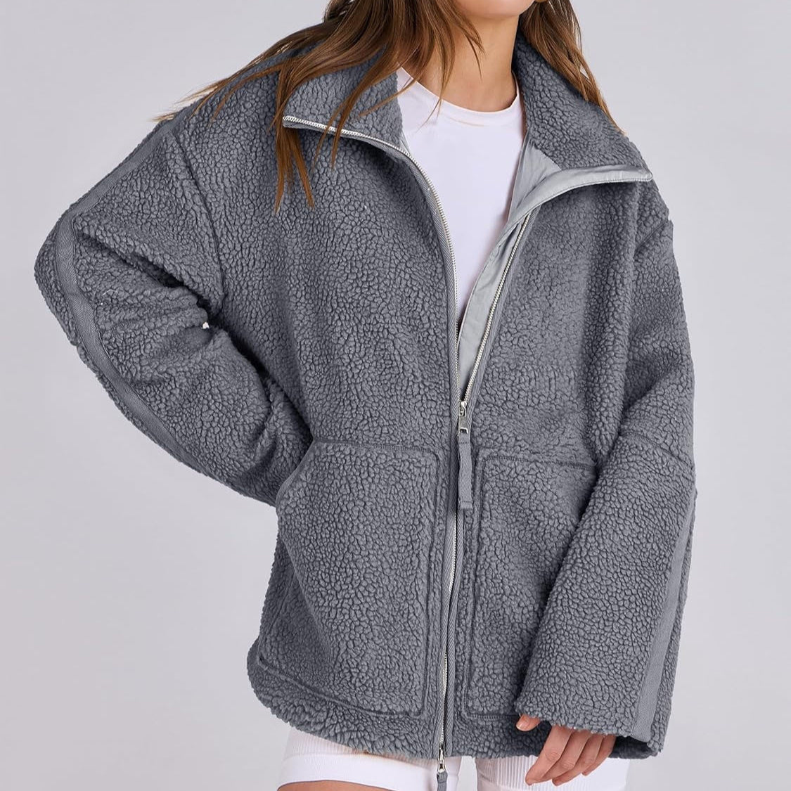 Teddy Zip Jacket til kvinder - hyggelig fleecejakke til vinter og efterår