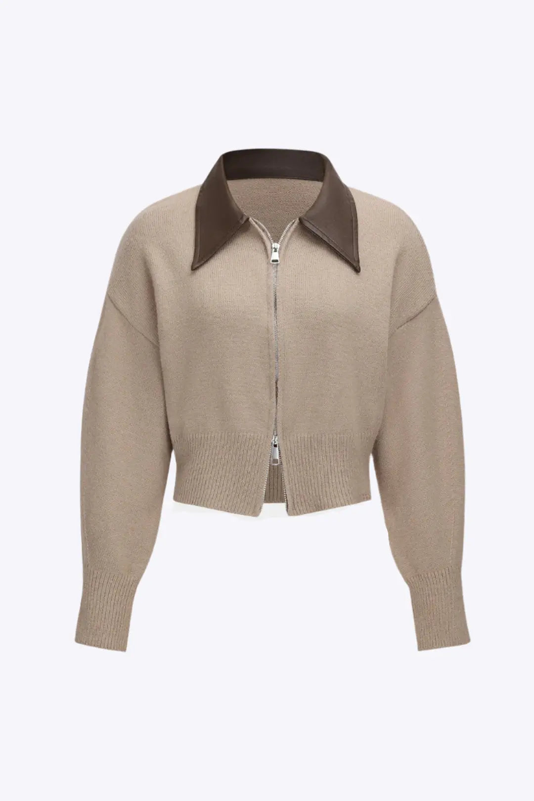 Quilla – Elegant Strikket Patchwork Lynlås Cardigan til Kvinder-Cardigans-Zuruz-Salvie-S-Zuruz