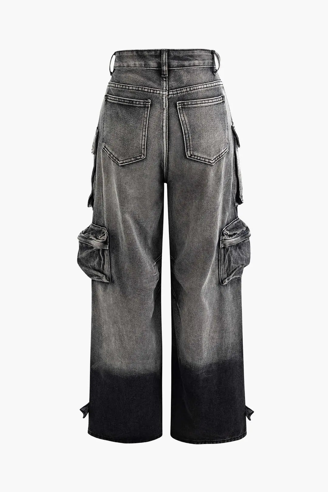 Petra - Ombre Multi-lomme Bredbenede Cargo Jeans til Kvinder-Jeans-Zuruz-Zuruz