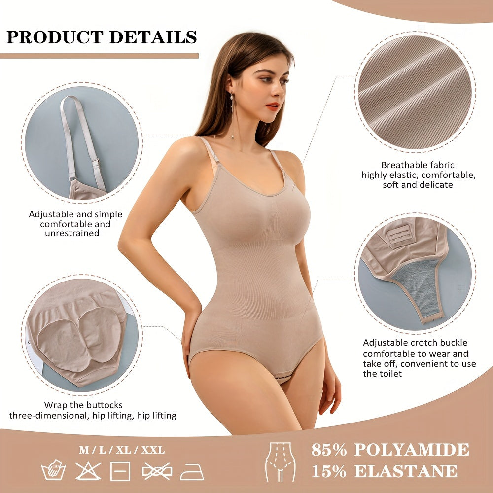 Women's Full Body Shaper Corset - Butt Lifting Tummy Control Bodysuit with Adjustable Golden Side Zippers, Seamless Posture Support & Compression, High-Quality Shapewear for Workout, Postpartum Recovery, Multiple Colors (Black/Brown/Beige/White), Tummy C