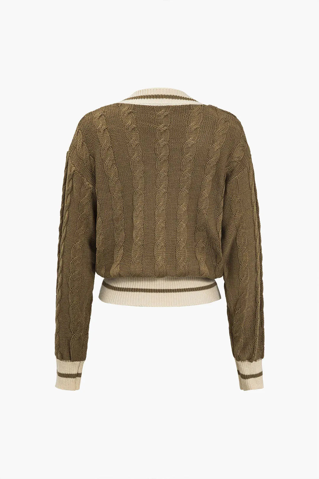 Clarimond – Farveblok Printet Knapdetaljeret Sweater Cardigan til Kvinder-Cardigans-Zuruz-Zuruz