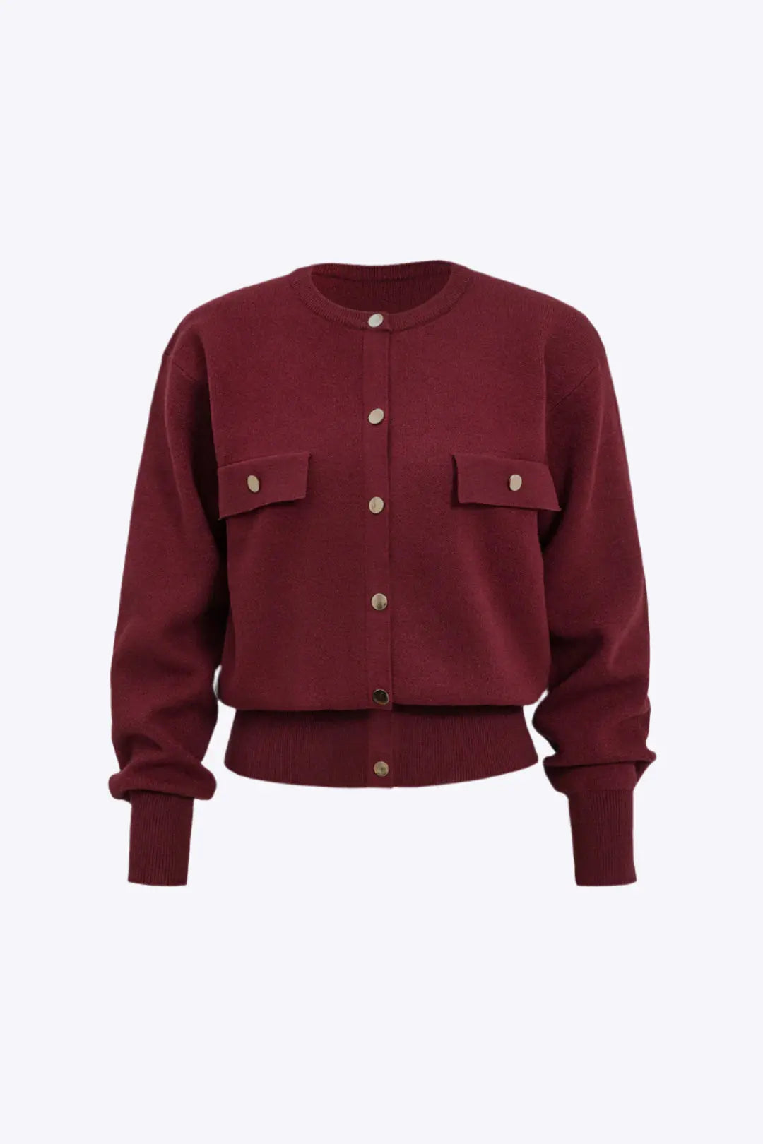 Renata – Klassisk Knap-ned Strikket Cardigan til Kvinder-Cardigans-Zuruz-Bourgogne-S-Zuruz