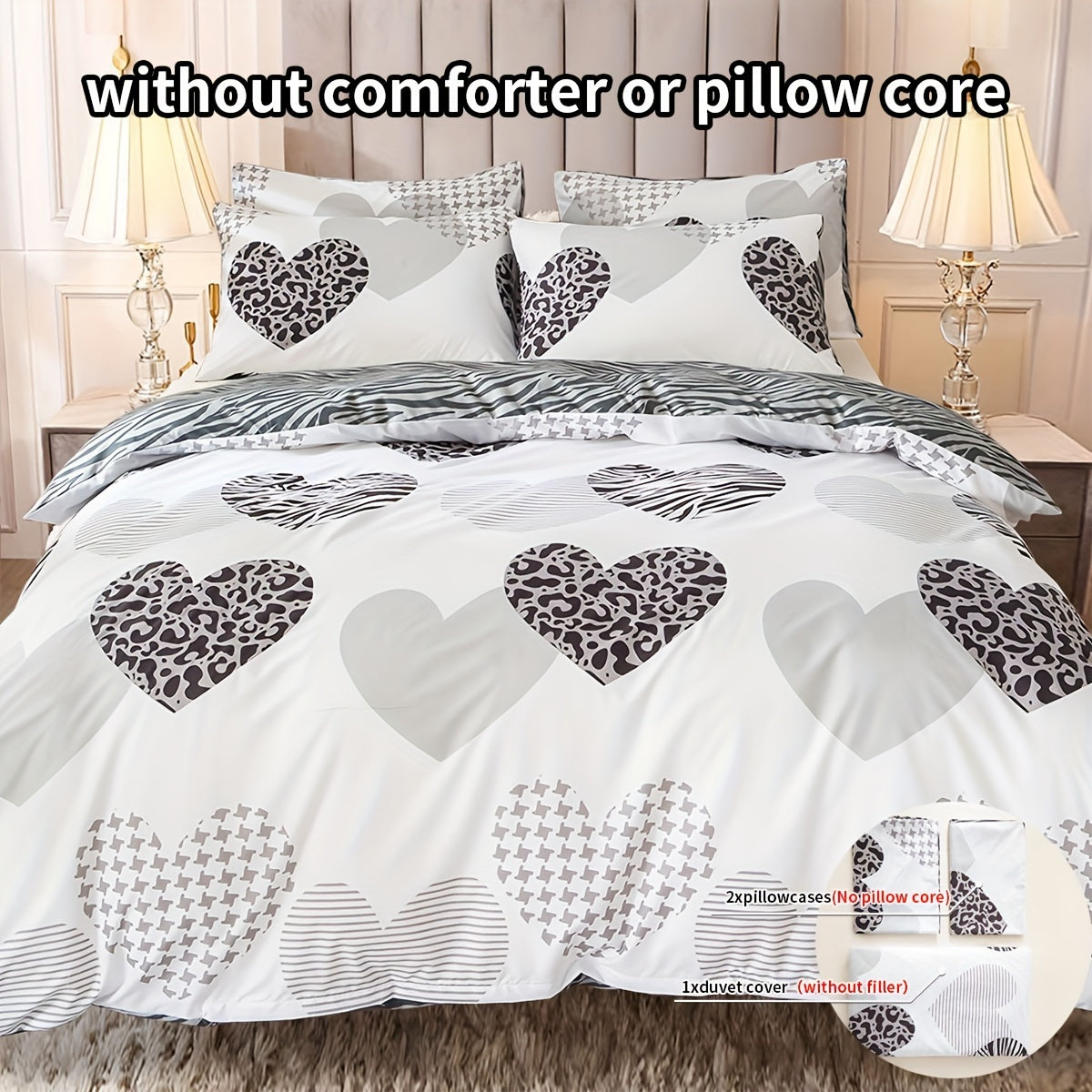 3pcs Duvet Cover Set, Multicolor Printed Bedding Set, Soft Comfortable Duvet Cover, For Bedroom, Guest Room (1*Duvet Cover + 2*Pillowcases, Without Core)