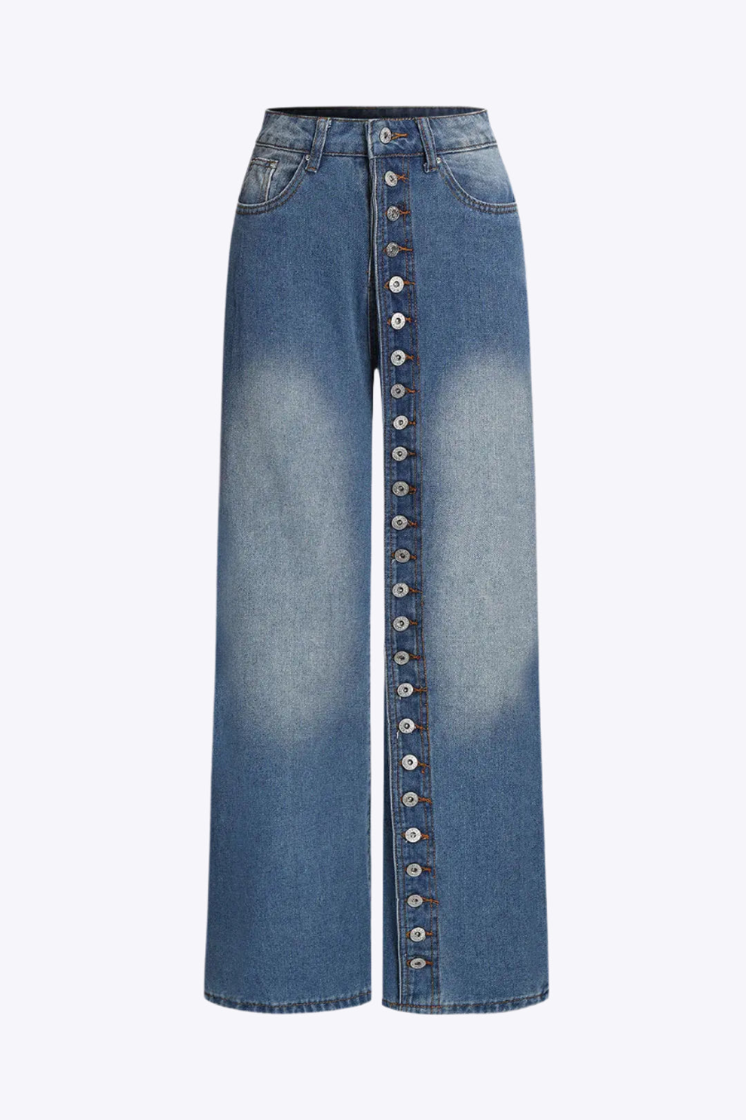 Philomela – Klassisk knap-pasform dame straight leg jeans-Jeans-Zuruz-Lys Vask Blå-S-Zuruz