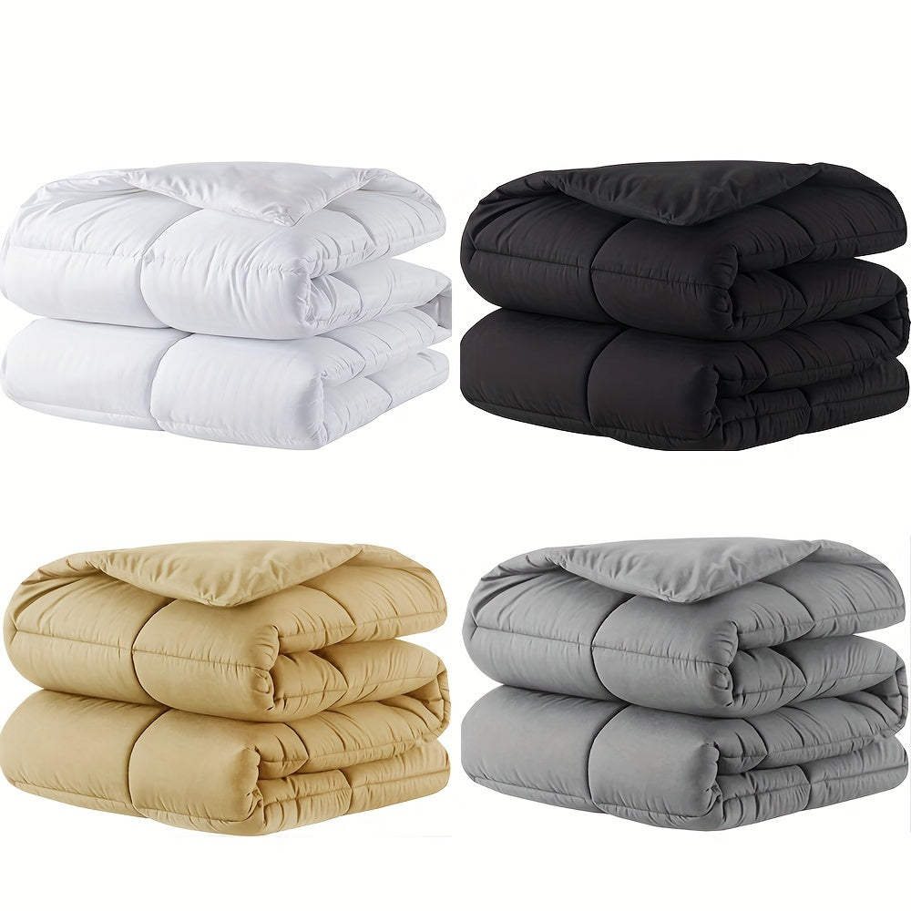 1pc Comforter Duvet Insert - Quilted Comforters, All Season Duvet, Polyester Filling, Bedding Comforter With Corner Tabs