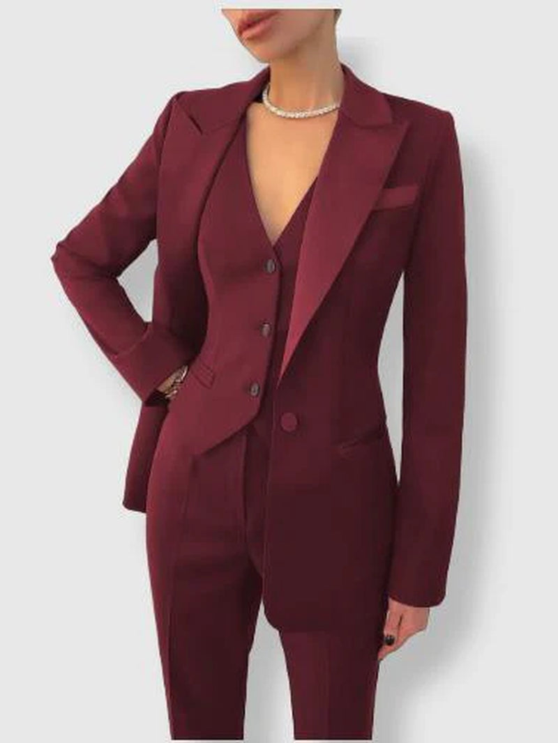 Women'S Tailored Suit - Blazer & Trousers - Formal Business Wear with Notch Lapels