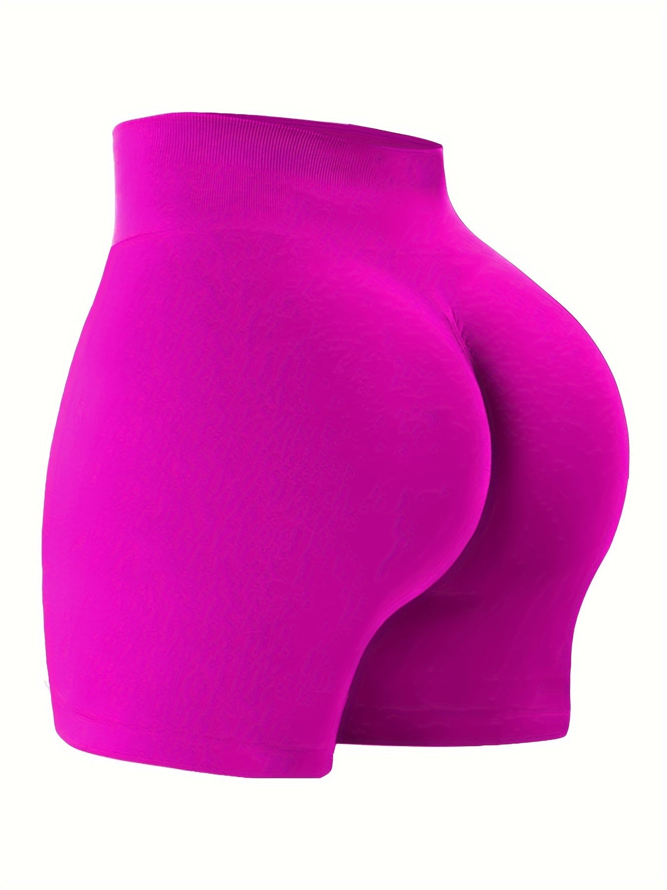 Solid Color Quick Drying Yoga Workout Shorts, High Stretch Sports Running Shorts, Women's Activewear