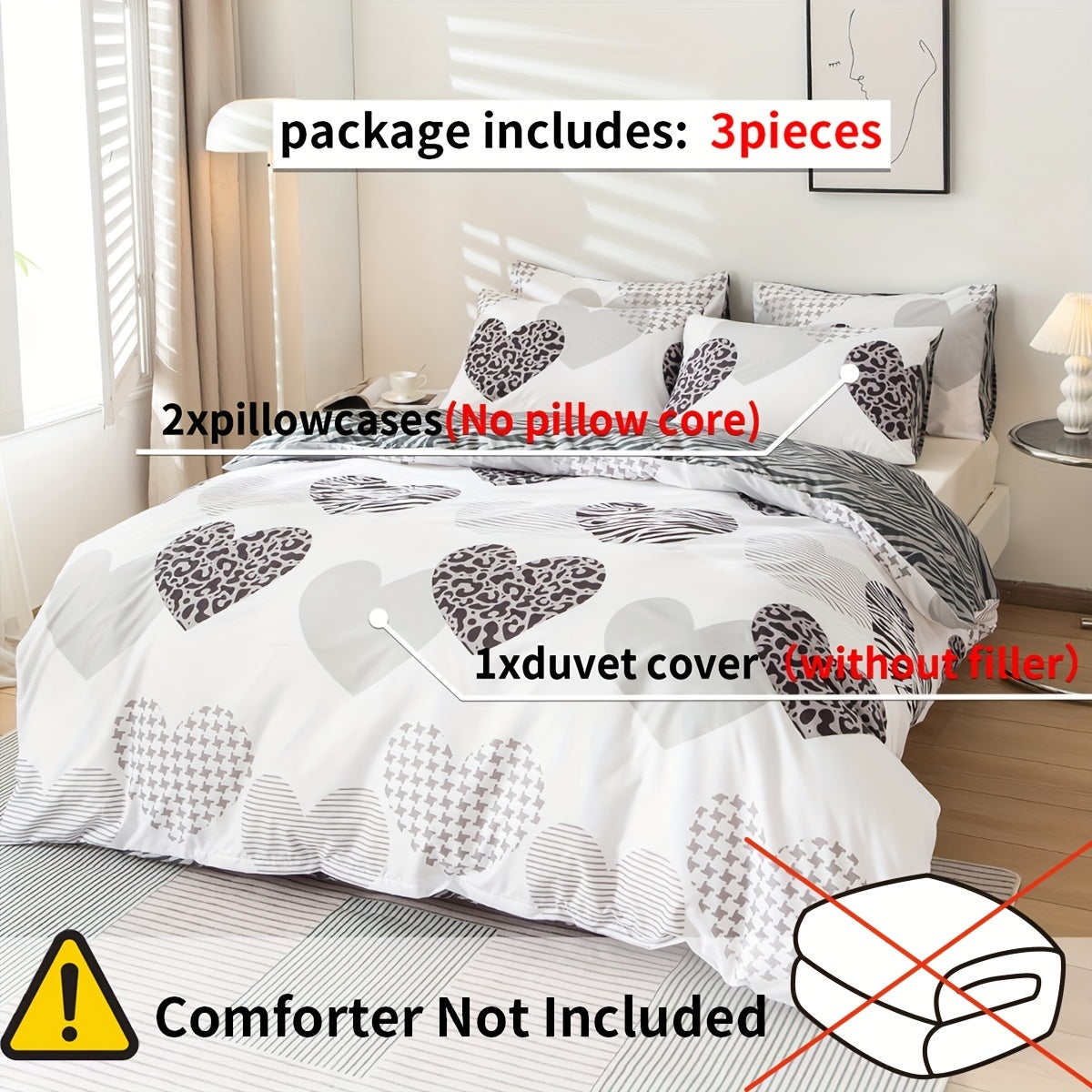 3pcs Duvet Cover Set, Multicolor Printed Bedding Set, Soft Comfortable Duvet Cover, For Bedroom, Guest Room (1*Duvet Cover + 2*Pillowcases, Without Core)