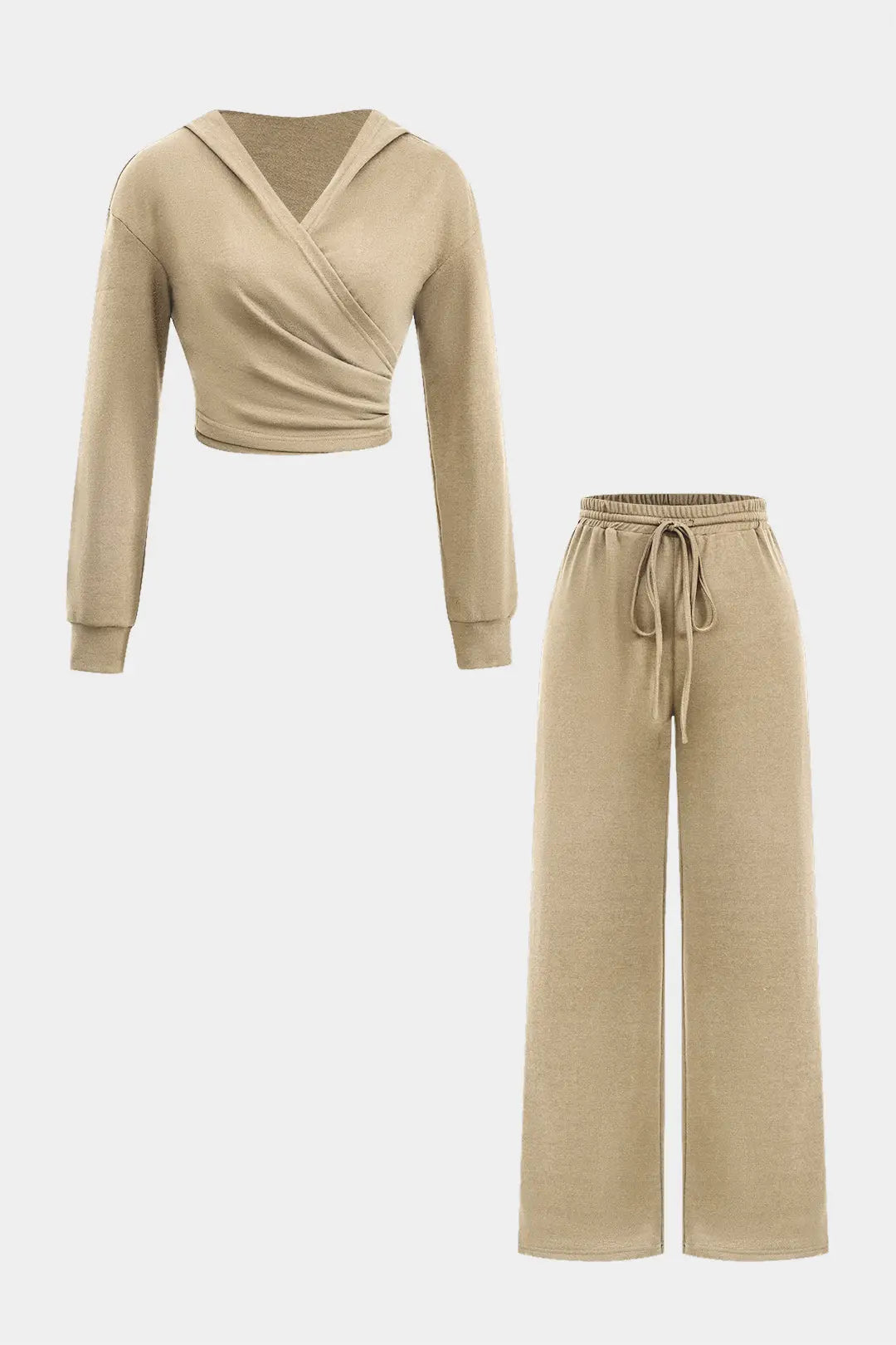 Valeska - Stilfuldt Rynket Design Kvinde Top & Bukser Sæt-Sets-Zuruz-Beige-XS-Zuruz