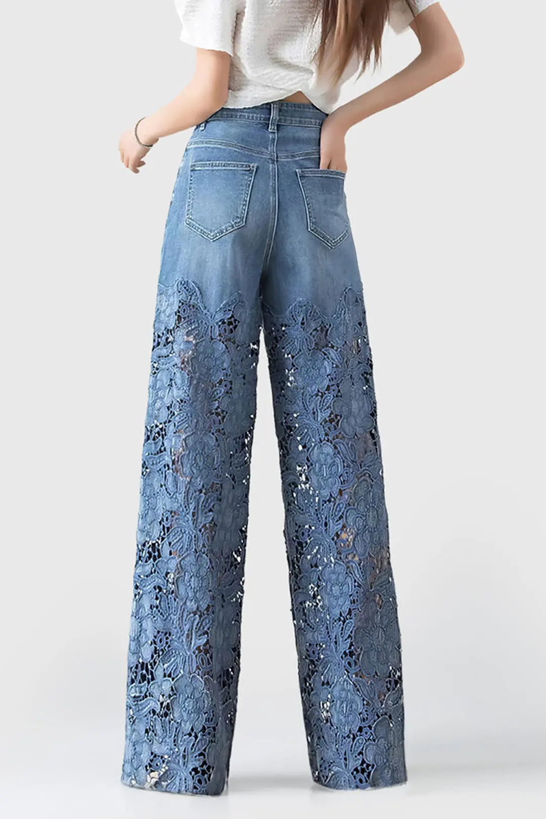 Bernice – Moderne blonde-patchwork dame bredbenede jeans-Jeans-Zuruz-Zuruz