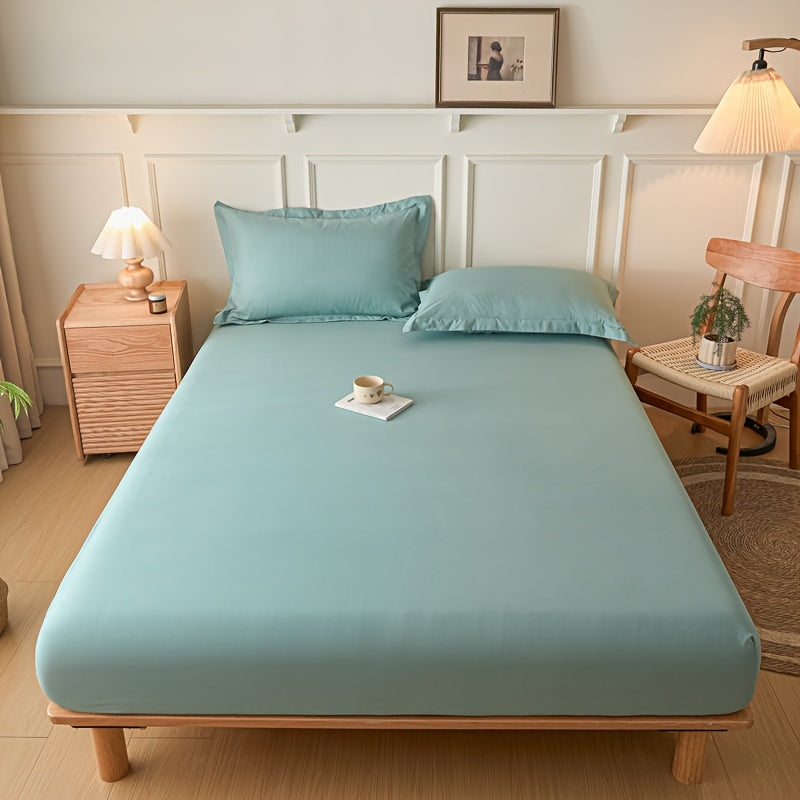 Simple Style Full Wrap Fitted Sheet Mattress Protector Cover, Light Beige-Friendly Comfortable Embossed Design, Non-Slip Fixed Positioning All-Season Machine Washable Without Pillowcase or Cushion