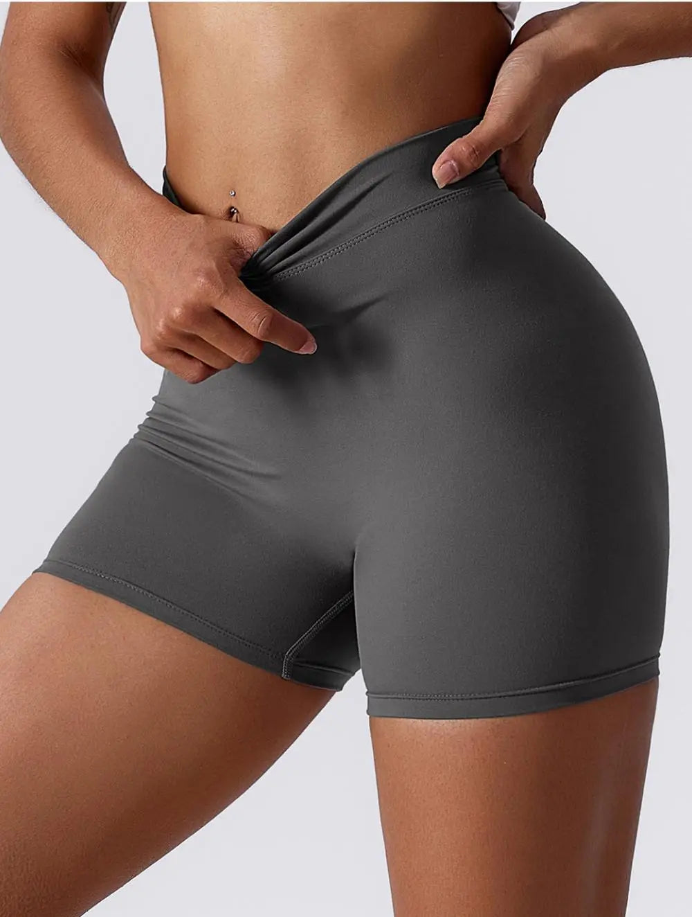 Kairi – Ultra fleksibel konturerende dame activewear shorts-Shapewear-Zuruz-Grå-S-Zuruz