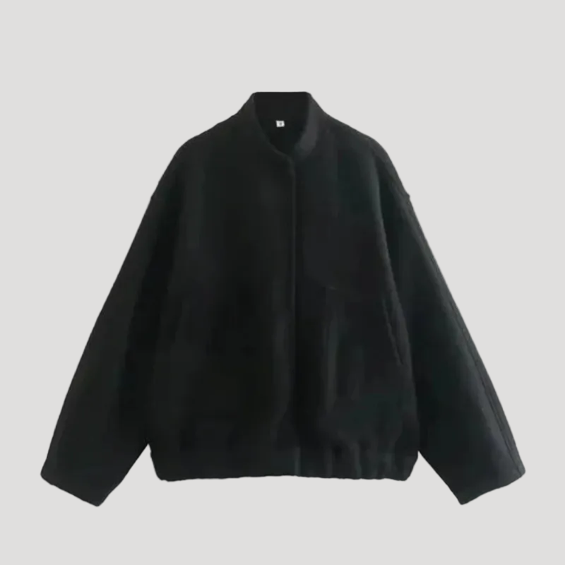 Dam oversized vinterjacka bomber med två fickor 7