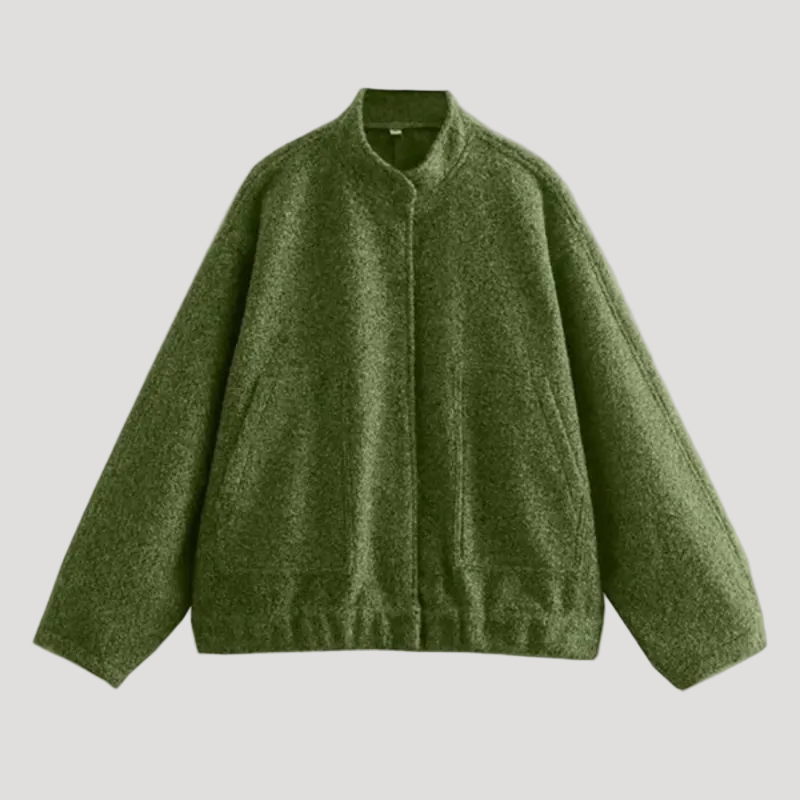 Dam oversized vinterjacka bomber med två fickor 8