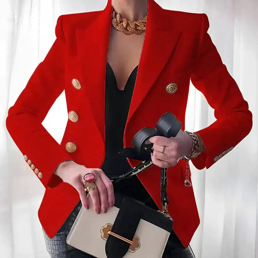 Celestina - Tidløs Elegance Kvinde Blazer-Jackets/ blazers-Zuruz-Rød-XS-Zuruz