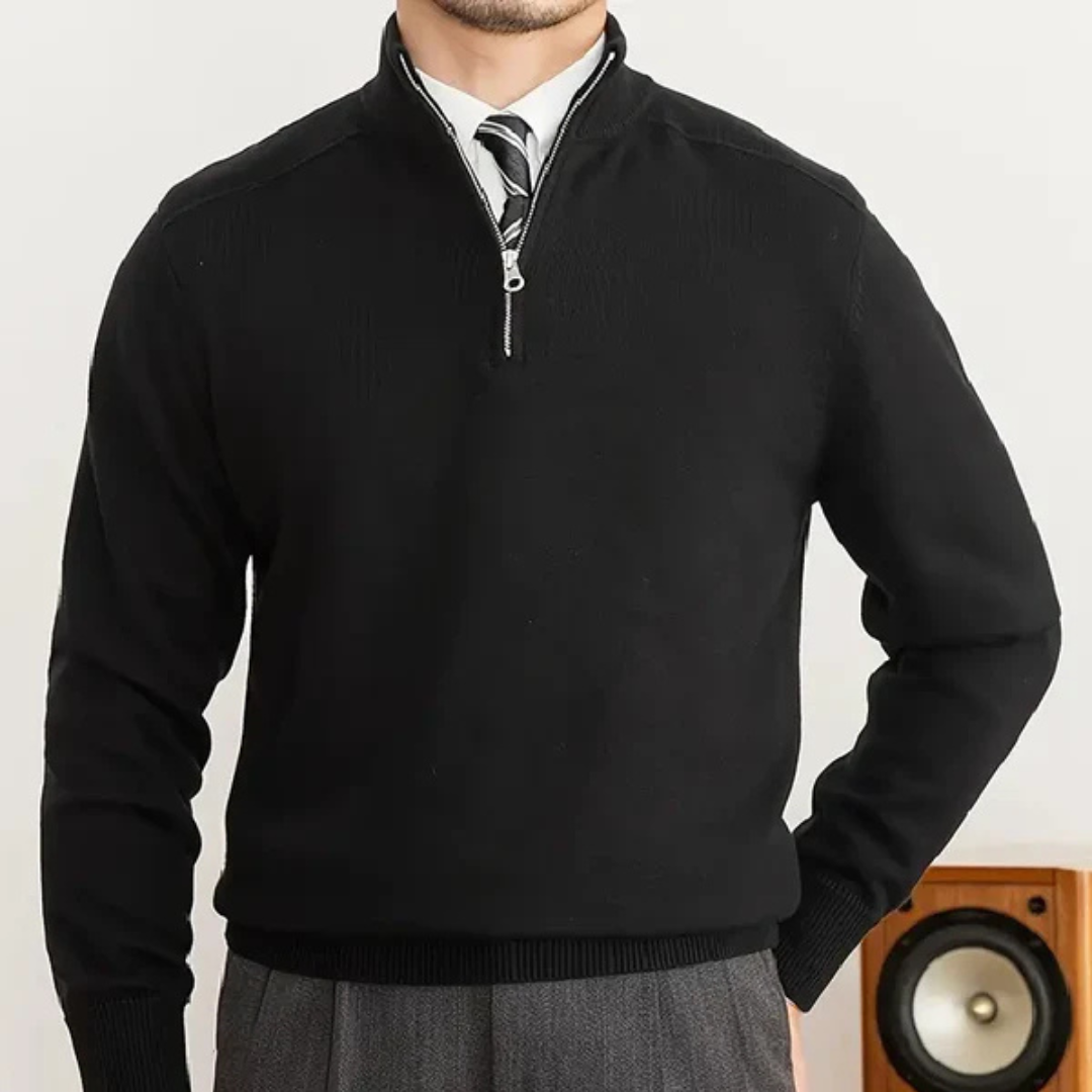 Lecce sweater med ribbet krave