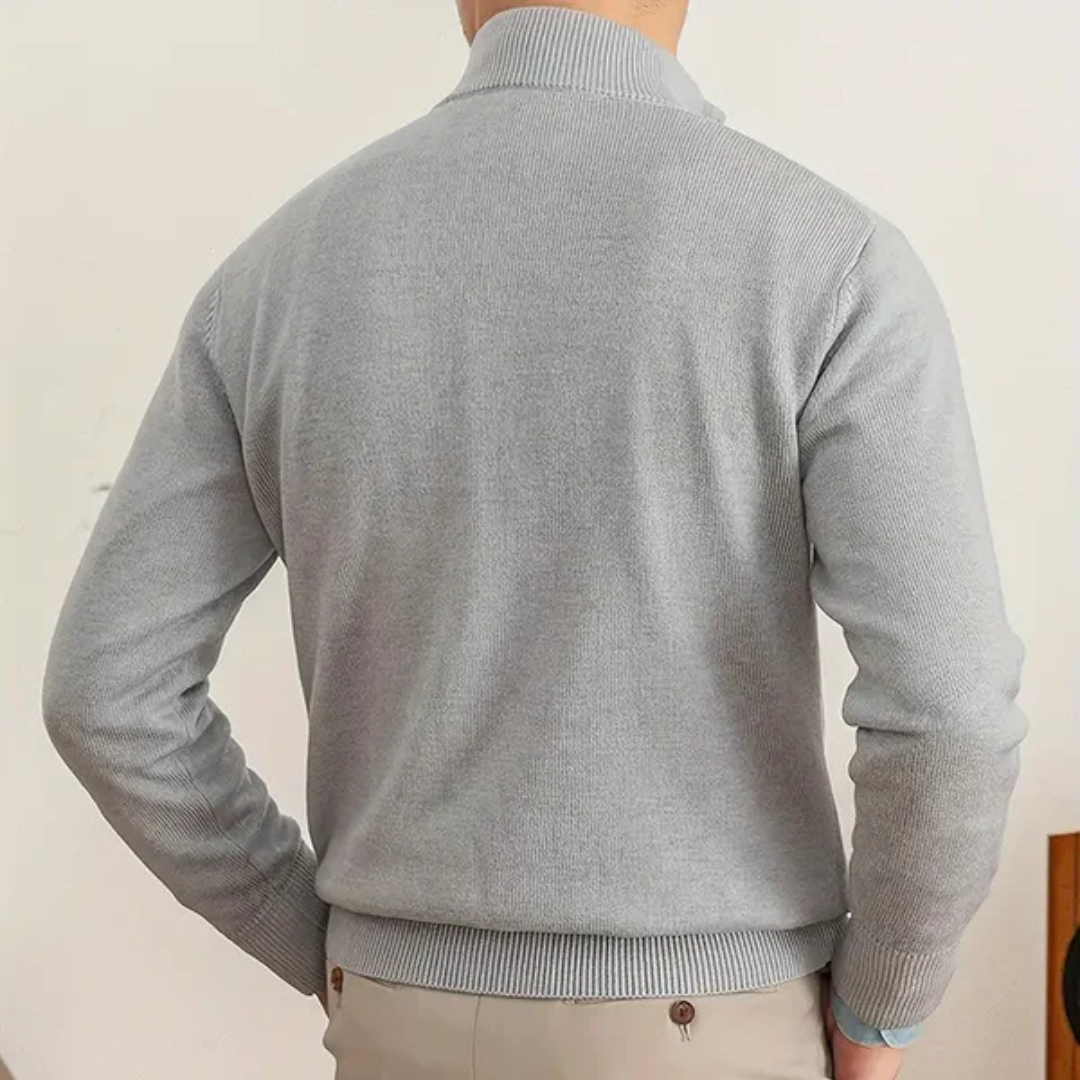 Lecce sweater med ribbet krave
