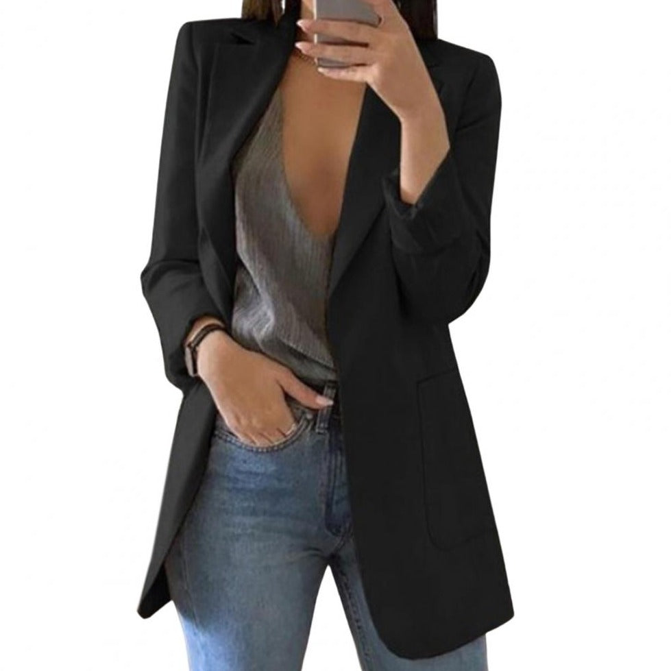 Women’S Blazer – Tailored Fit – Longline Cut – Notched Lapel – Formal Smart Style