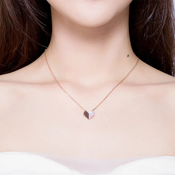 Folded Heart Halskæde-Necklace-Zuruz-Zuruz