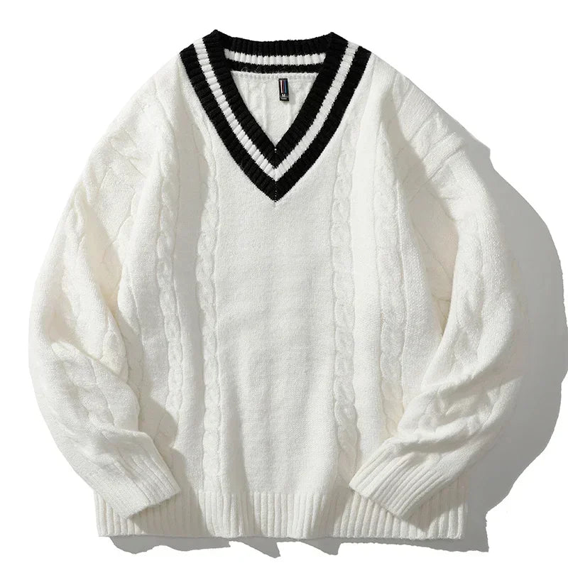 Rivano strik-sweater med V-hals