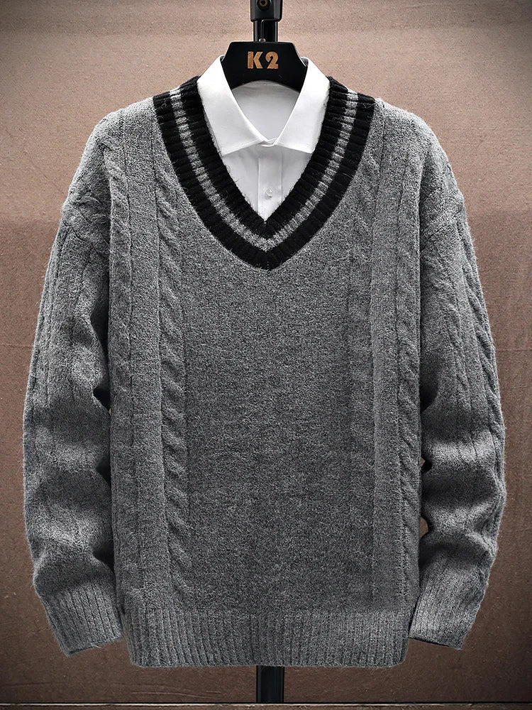 Rivano strik-sweater med V-hals